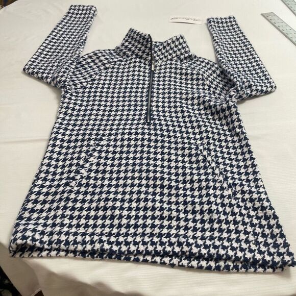 NWT Lulu B Blue White Houndstooth Pullover Sweater Size XS New - Picture 6 of 8
